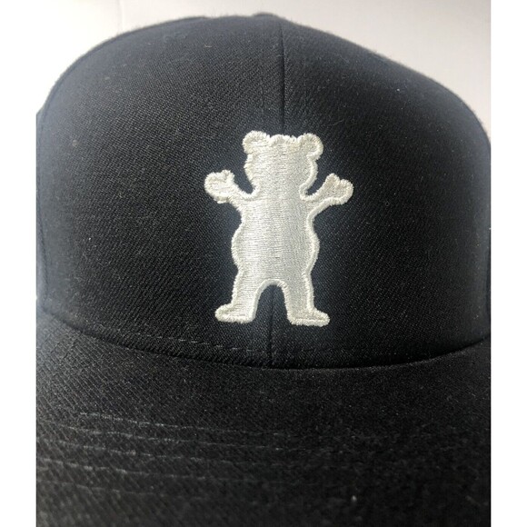 Grizzly Griptape Hat Cap Snap Back—Black w- White OG Bear -LA BREA 142 Cap - Picture 5 of 8